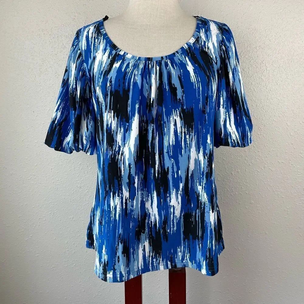 Passports Half Sleeve Blouse Top Size M EUC